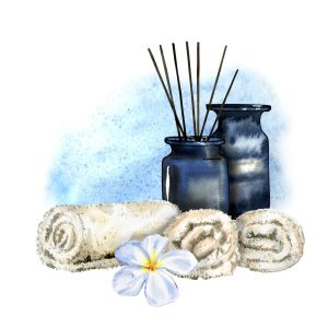  aquarelle de parfum et de fleur de frangipanier - parfait pour les massage.